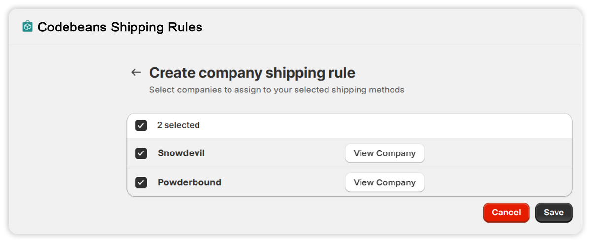 CB Shipping Rules
