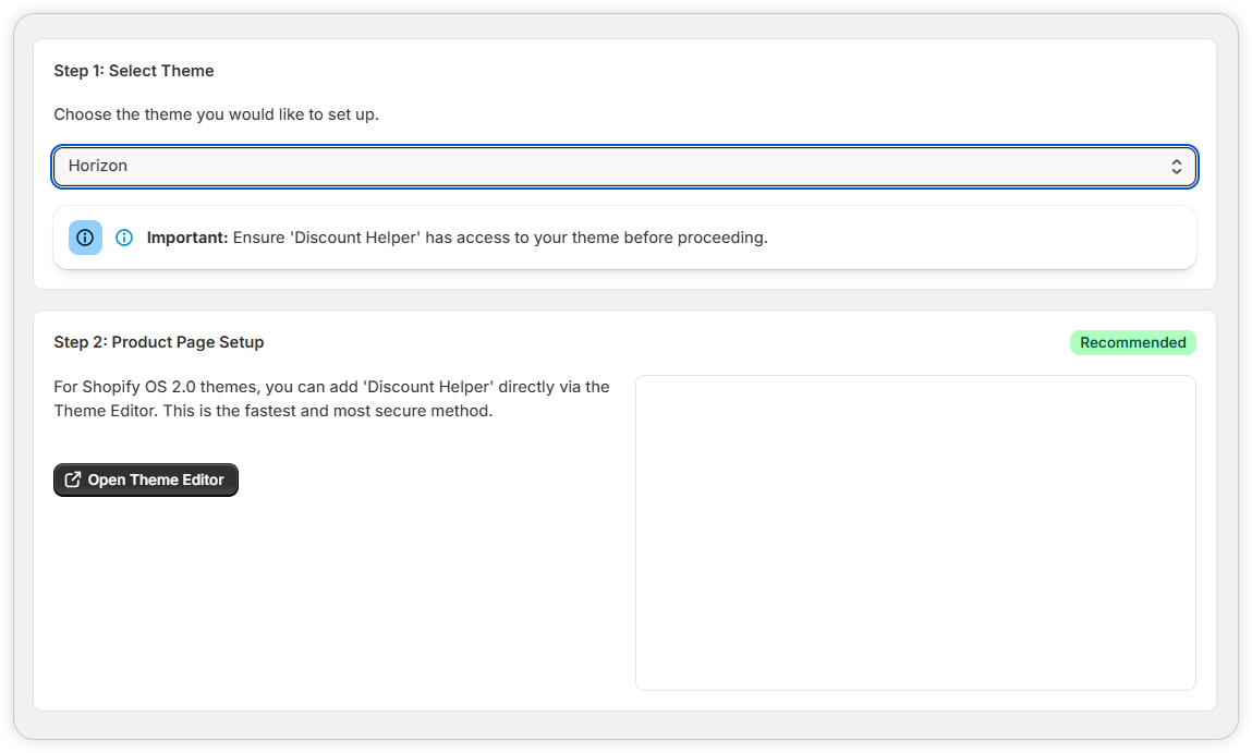 Product Page Setup