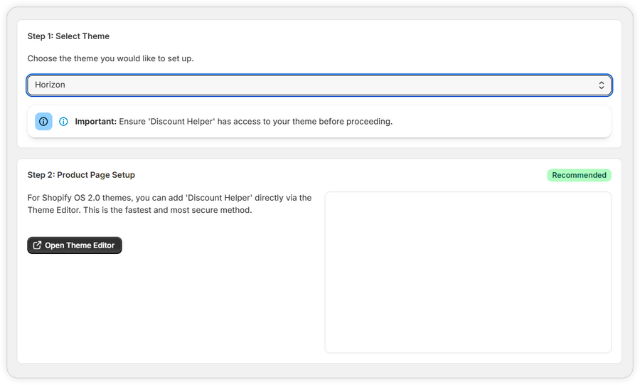 Product Page Setup