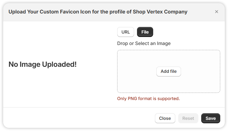 Upload or Add a Favicon