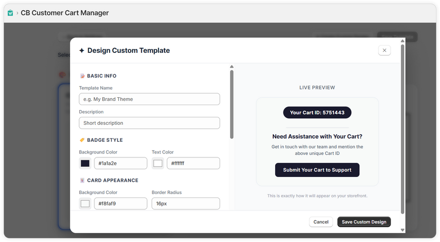 Custom Template Design