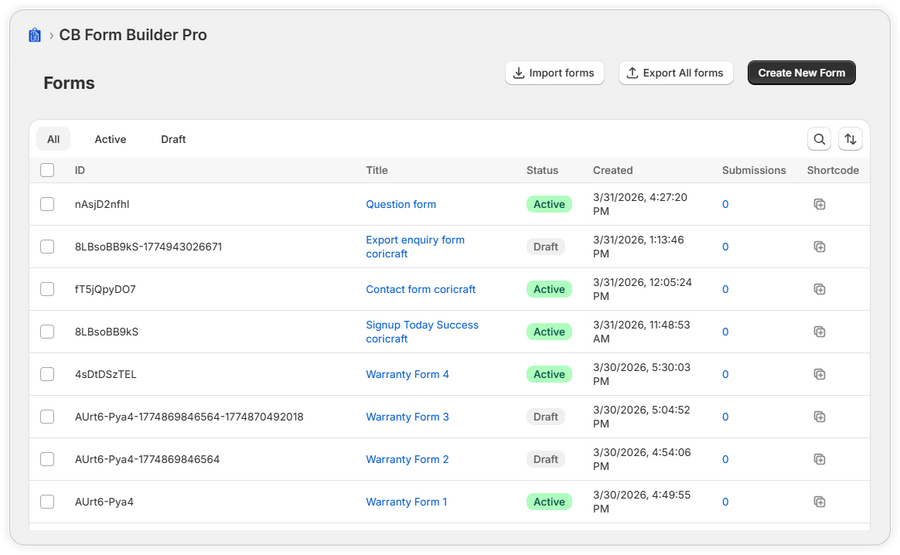 Manage All Your Forms