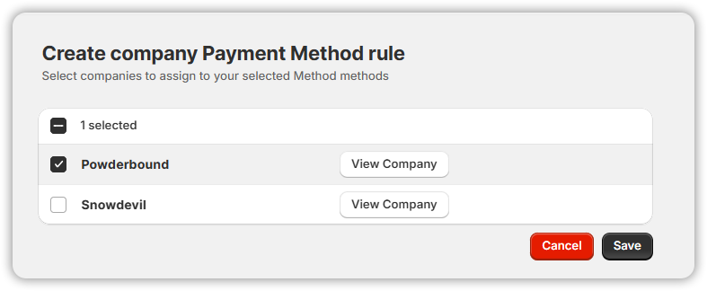 Assign Payment Rules to Specific Companies