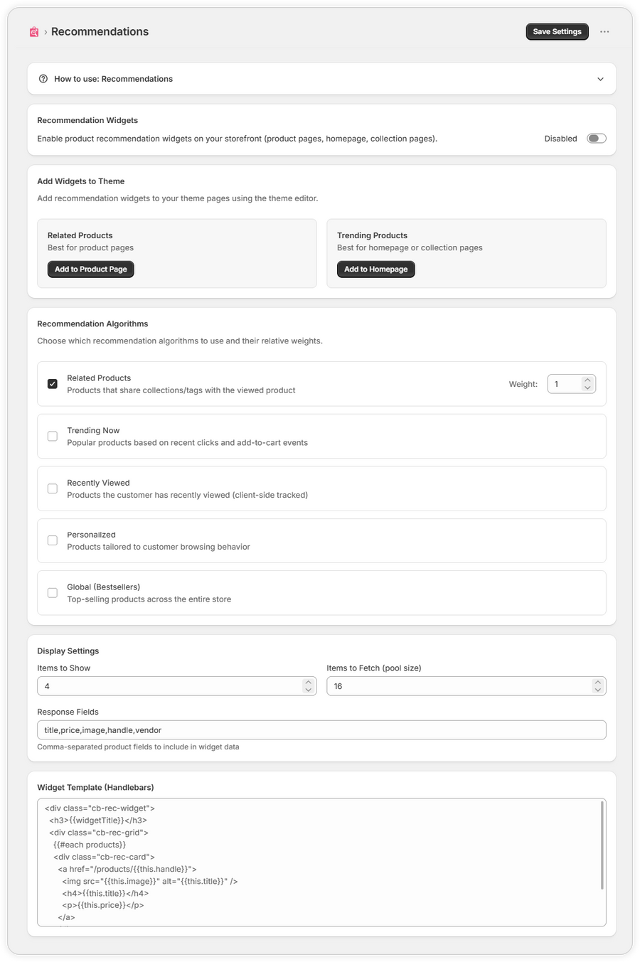 Product Recommendations