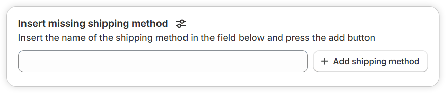 Add Missing Shipping Method