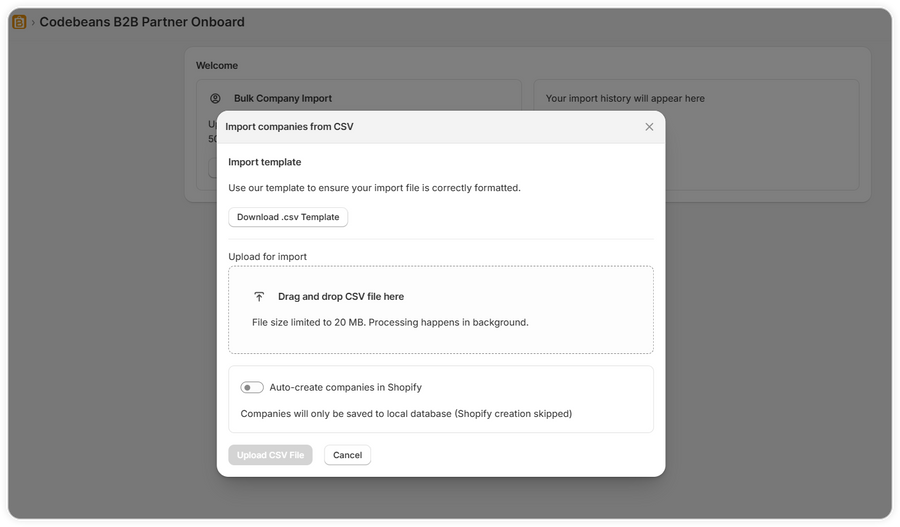 Import Companies from CSV